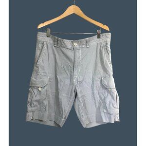 POLO RALPH LAUREN MEN BLUE/WHITE STRIPPE 100% COTTON CARGO SHORTS SIZE 38